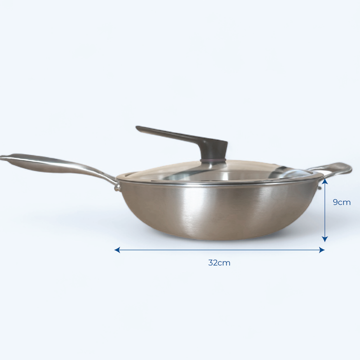 32cm Hybrid Wok with Glass Lid