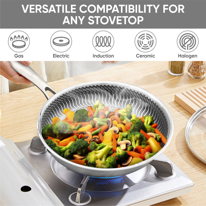 28cm Hybrid Frying Pan with Glass Lid